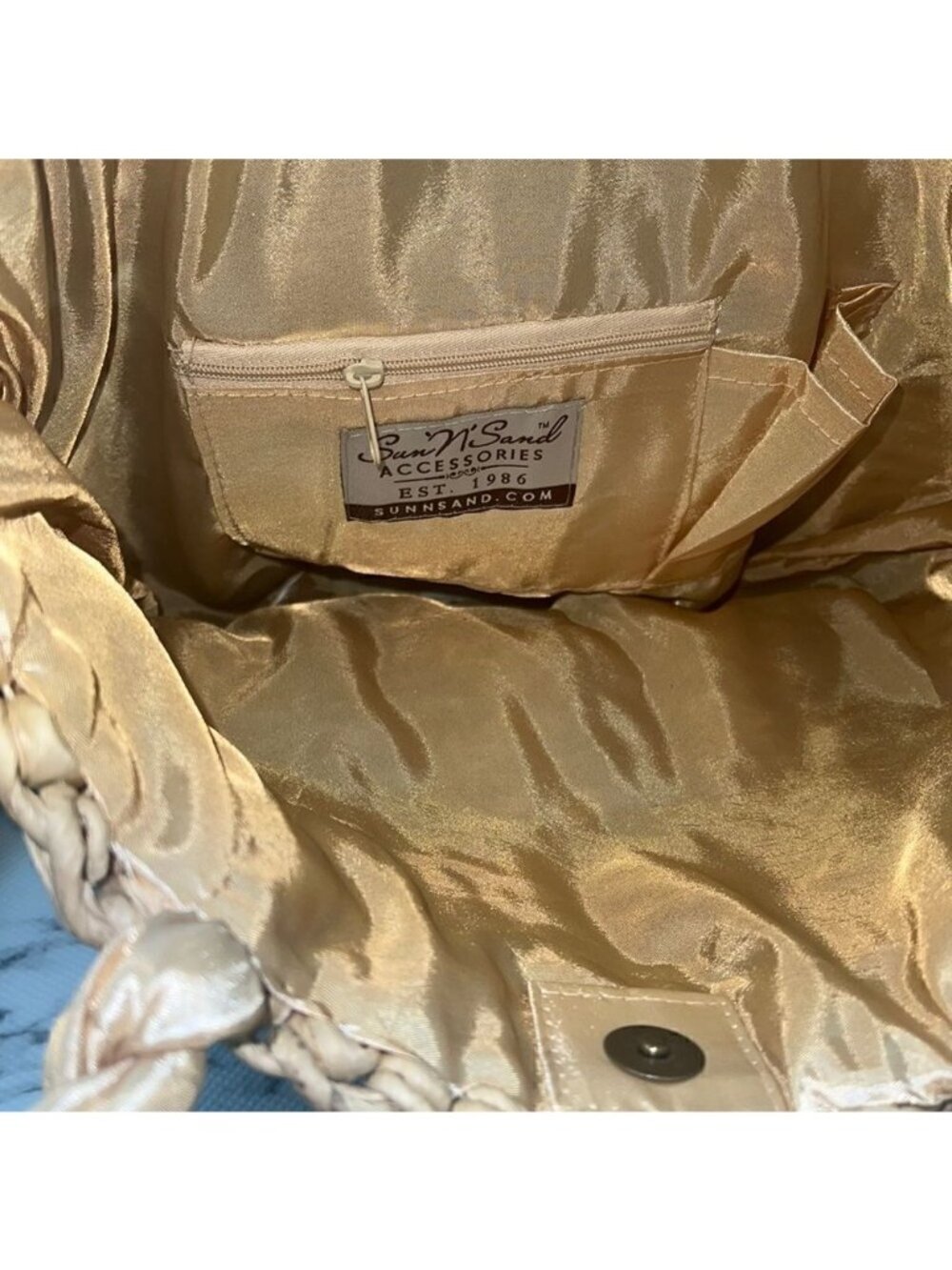 Sun ‘N’ Sand Brown and Tan Straw Shoulder Bag Tote Purse NWT - Picture 2 of 14